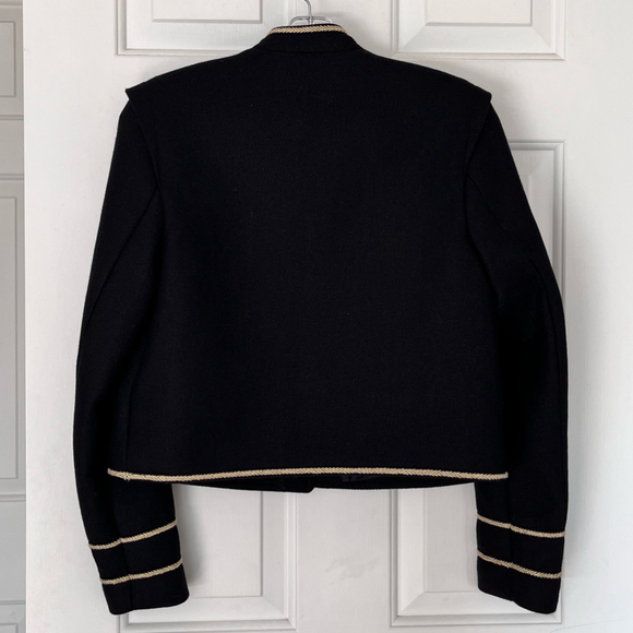 SOLD🥤 Zara Woman Textured Cropped Wool Blend Jacket Black Gold Buttons S NWT - Picture 12 of 16